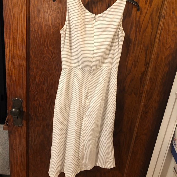Crisp white dress with thin black striping. - Picture 3 of 3